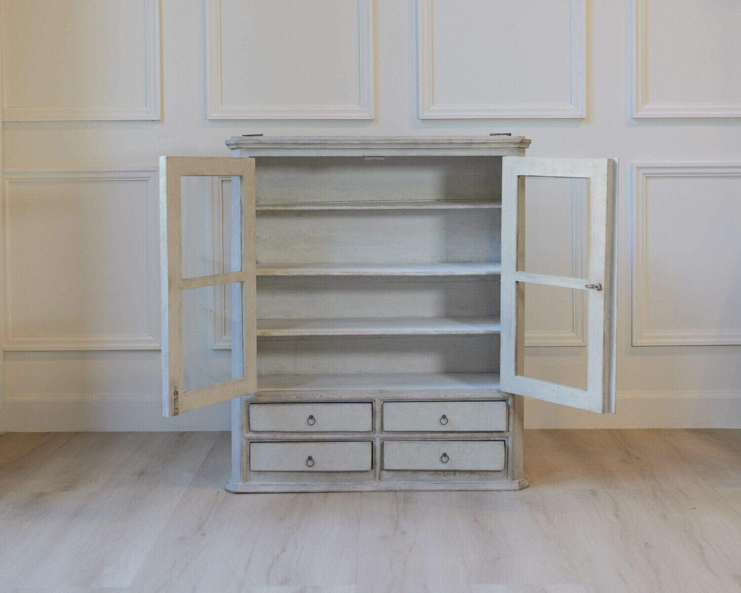 A hanging cabinet from Sweden with glass doors in grey - JAA