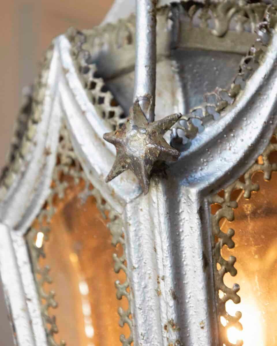 English 19th Century Painted Iron Gothic Revival Period Lanterns - JAA