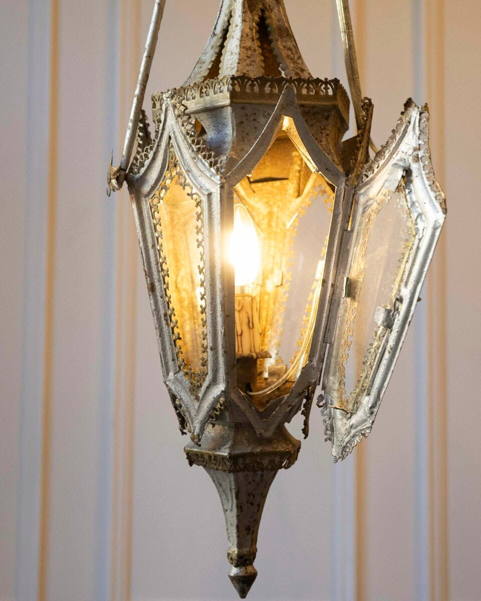 English 19th Century Painted Iron Gothic Revival Period Lanterns - JAA