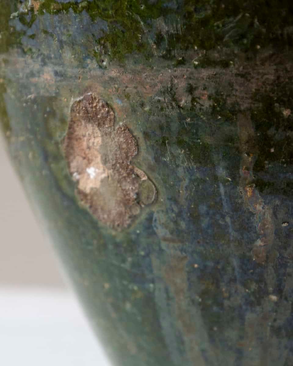 19th Century Mediterranean Olive Green Terracotta Jar with Double Handles - JAA