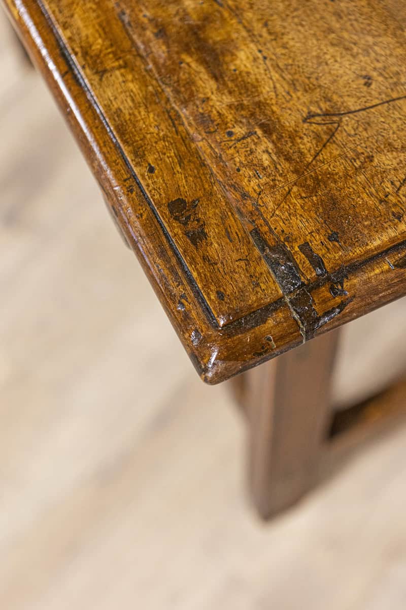 Italian 18th Century Walnut Side Table with Carved Apron and Single Drawer - JAA