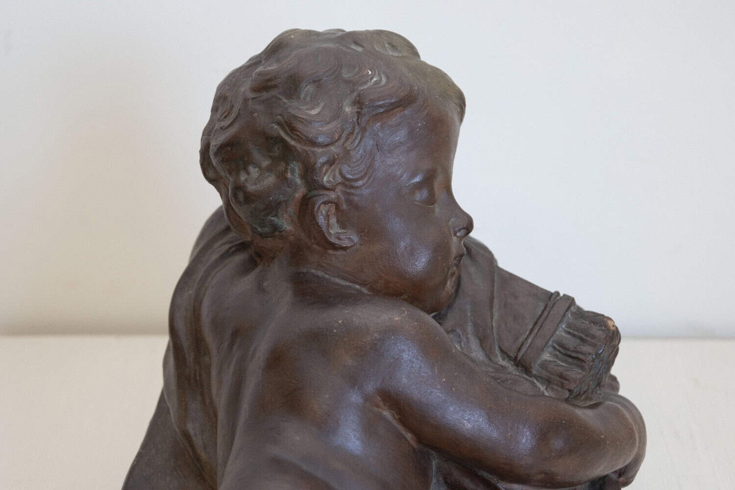 French 19th Century Terracotta Sleeping Cupid after Giovacchino Fortini - JAA