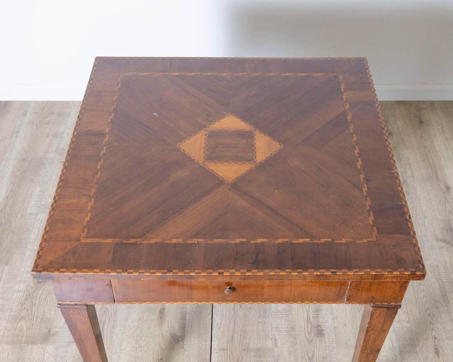 18th Century Tuscan Inlaid Game Table with Geometric Marquetry - JAA