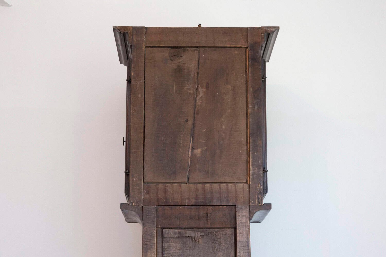 French Napoléon III Carved Walnut Long Case Clock with Brass Farming Scene - JAA