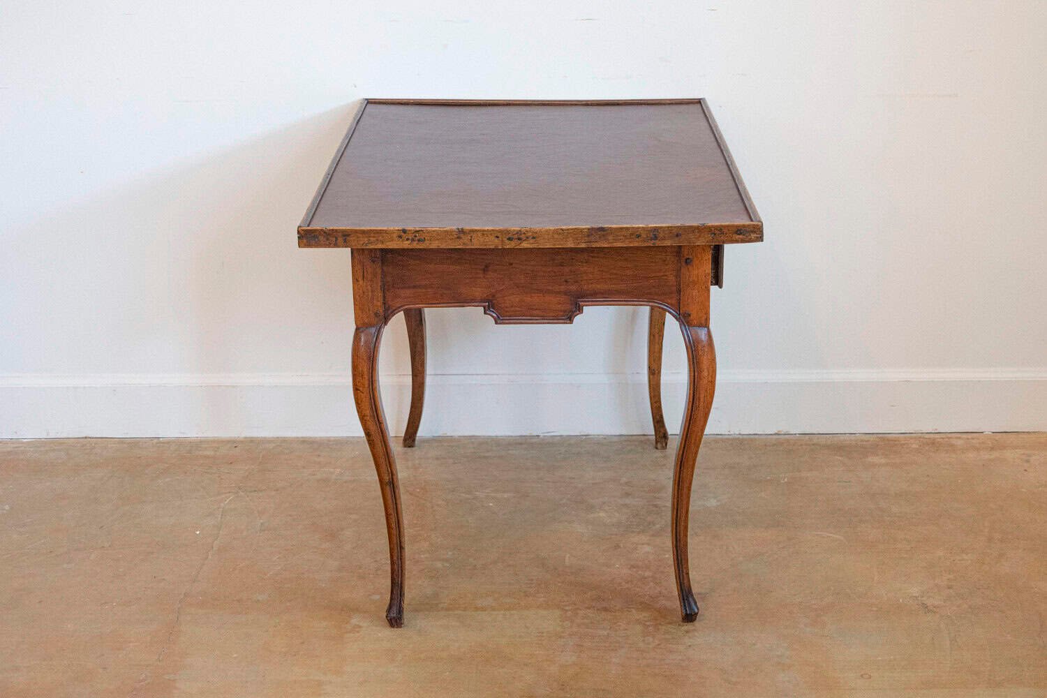French Louis XV Period 18th Century Game Table with Brown Leather Top - JAA