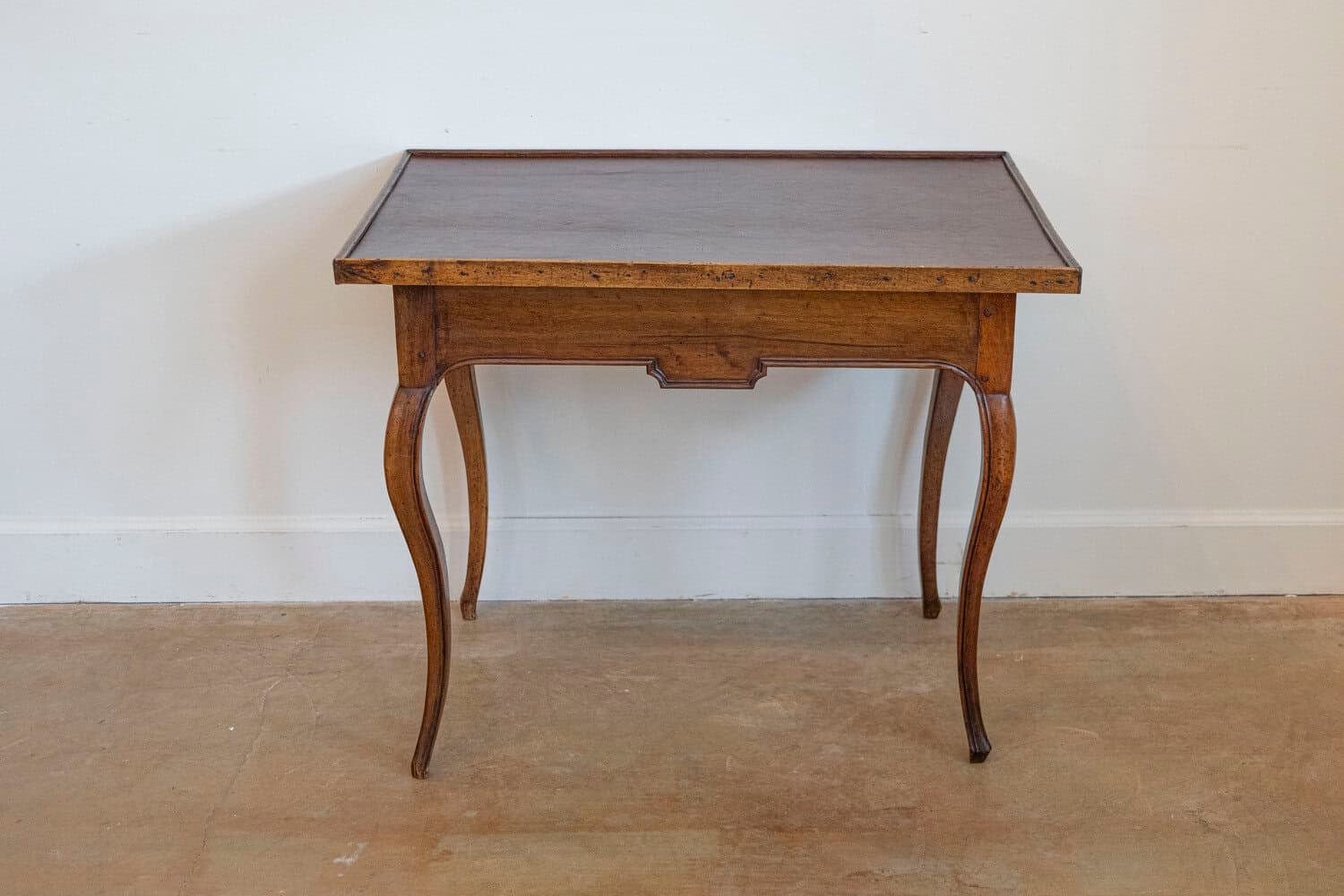 French Louis XV Period 18th Century Game Table with Brown Leather Top - JAA