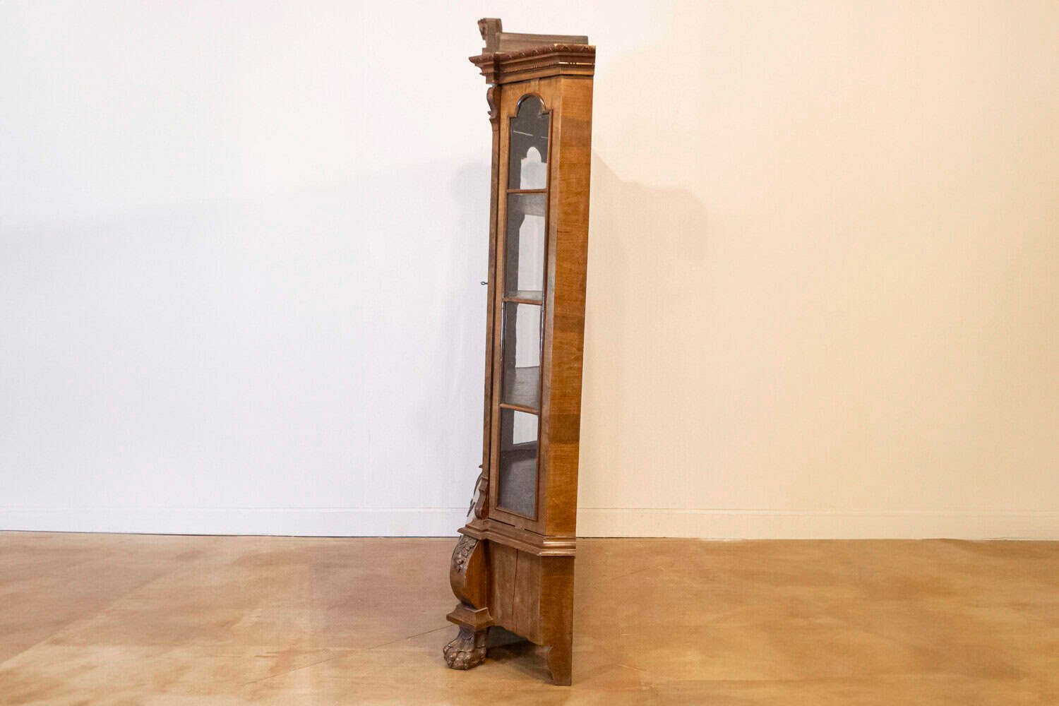 Dutch Rococo Revival 1890s Bombé Vitrine with Glass Doors and Single Drawer - JAA