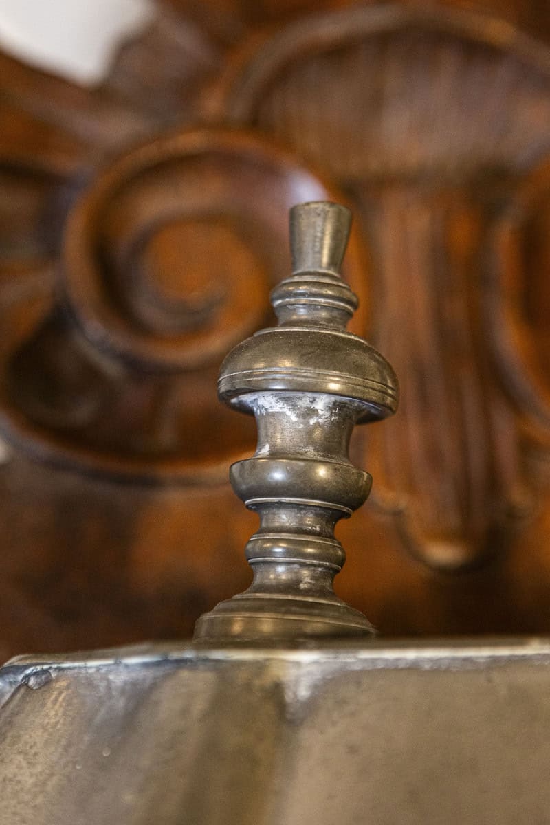 French Late 18th Century Louis XV Pewter Lavabo Mounted on Walnut Stand - JAA