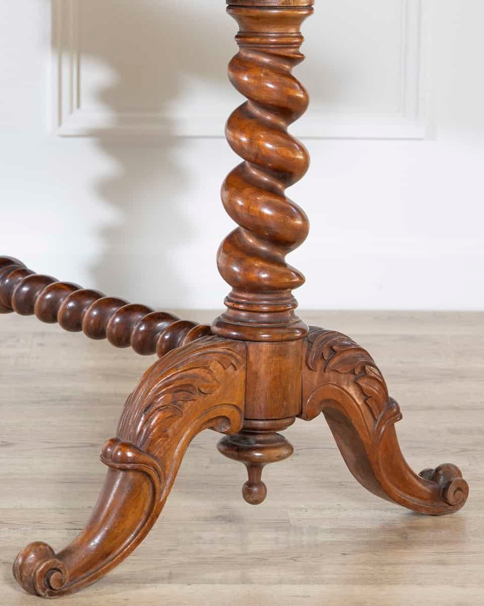 Lombardy Rectangular Table in Walnut and Precious Wood Marquetry, Italy, 19th Century - JAA