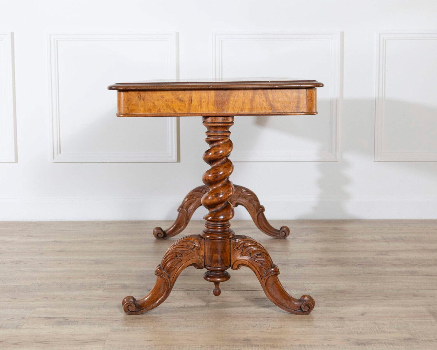 Lombardy Rectangular Table in Walnut and Precious Wood Marquetry, Italy, 19th Century - JAA