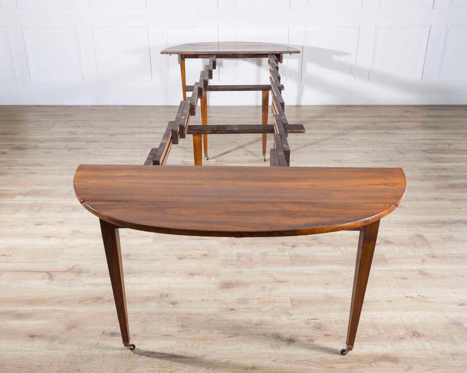 Early 20th Century French Restoration-Style Solid Walnut Extension Dining Table, 8 Feet - JAA