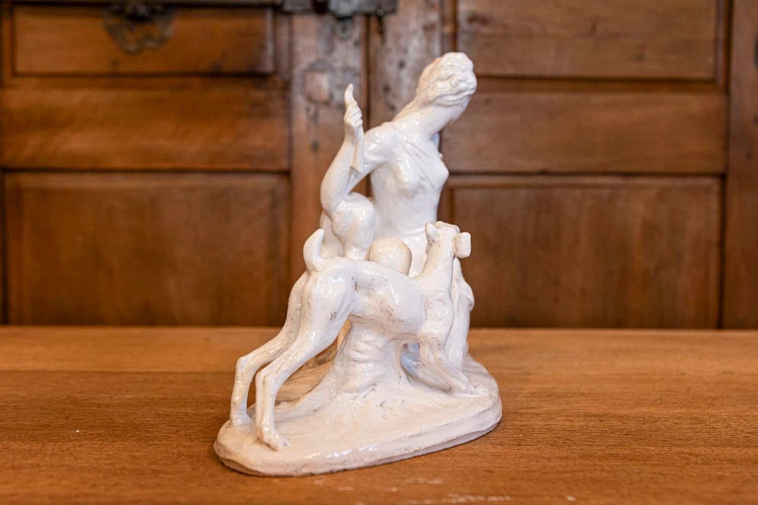 20th Century Italian Ceramic Sculpture of Diana - JAA