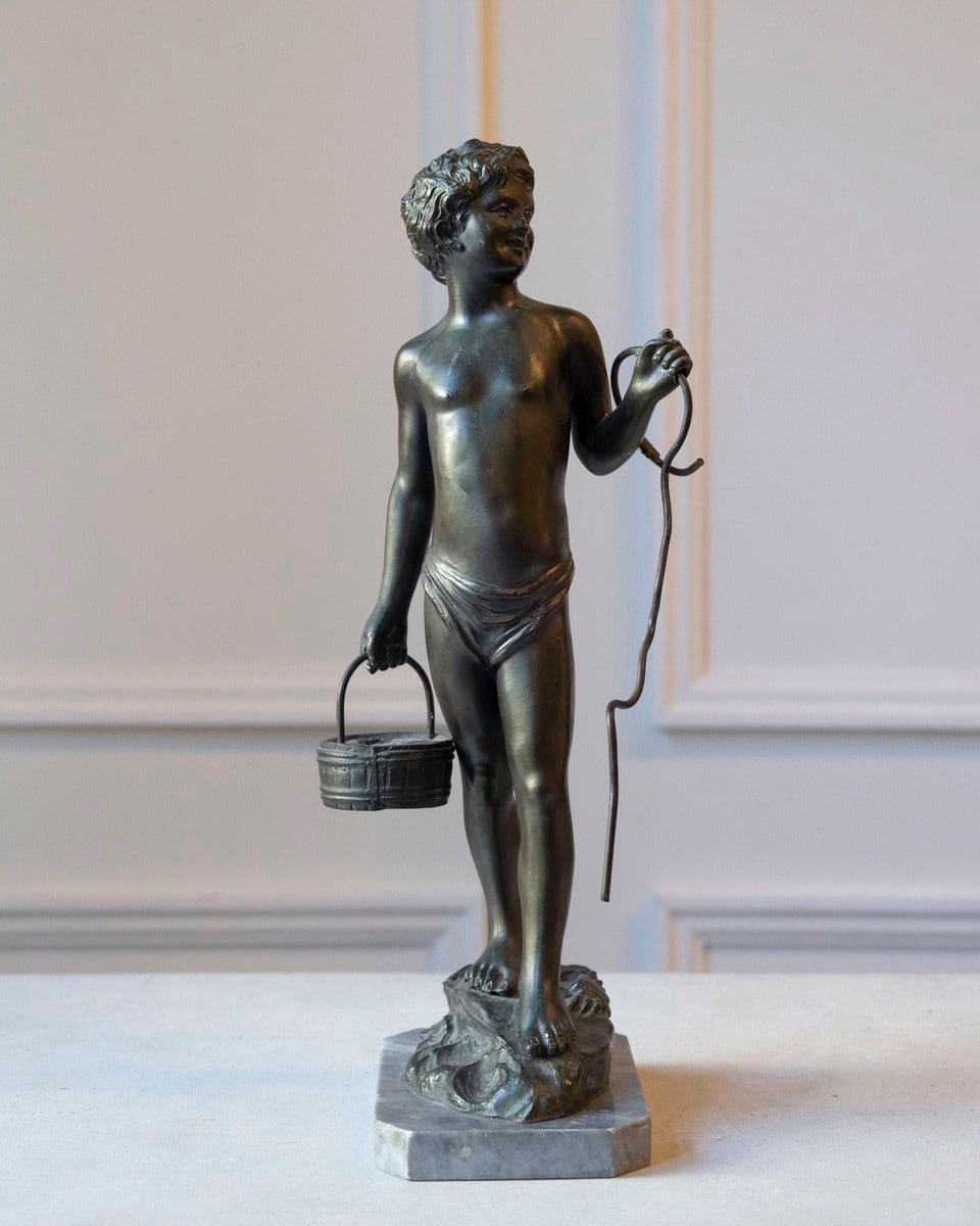 Bronze Sculpture. Boy Late 19th Century - JAA
