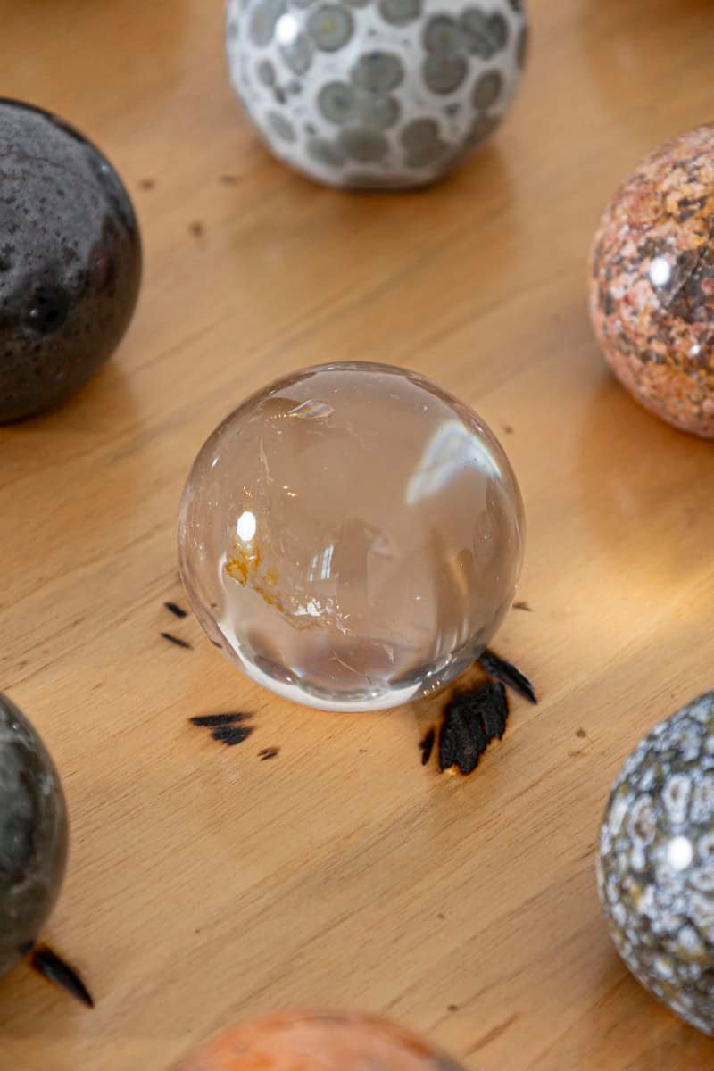 19th-Century French Solitaire Game Table with Hand-Carved Marble Spheres - JAA