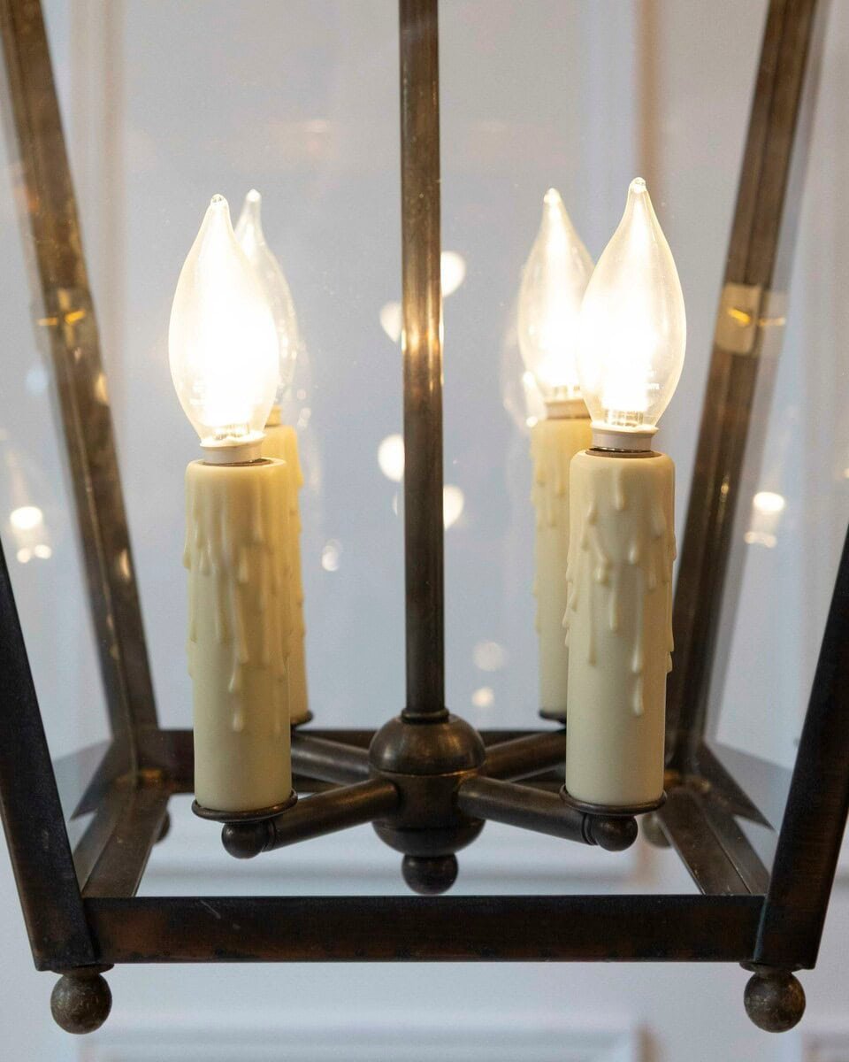 Pair of Early 20th-Century French Copper Hanging Lanterns - JAA