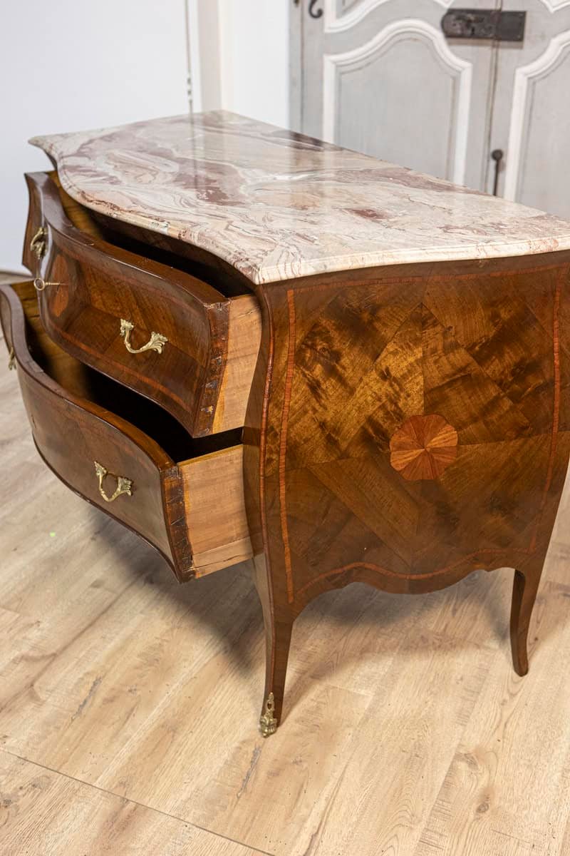 Pair of 20th Century Italian Marble top Commodes Circa 1900 - JAA