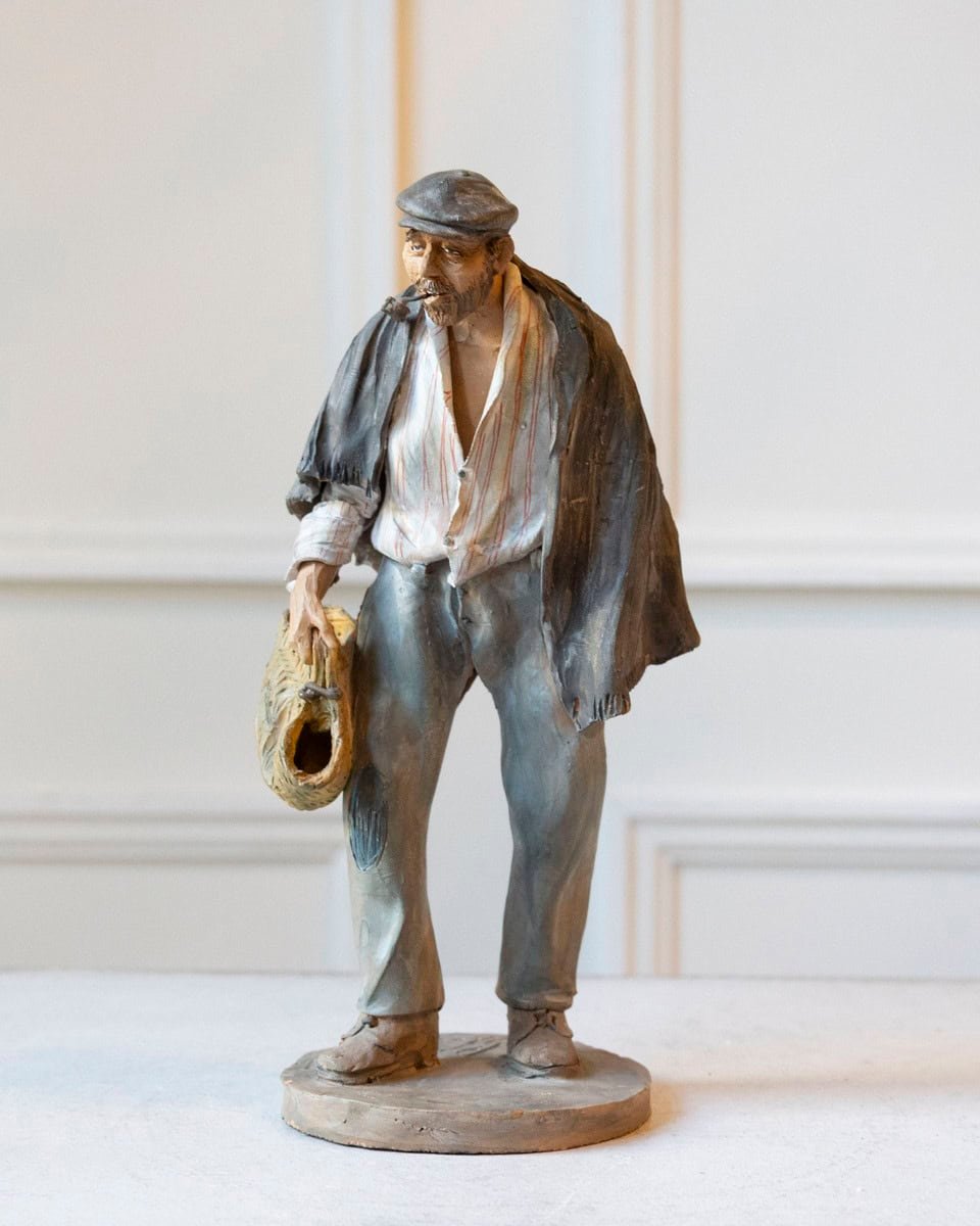 1968 Caltagirone Polychrome Terracotta Sculpture by Gaetano Romano - JAA