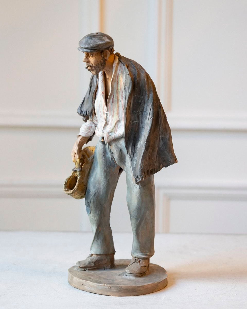 1968 Caltagirone Polychrome Terracotta Sculpture by Gaetano Romano - JAA