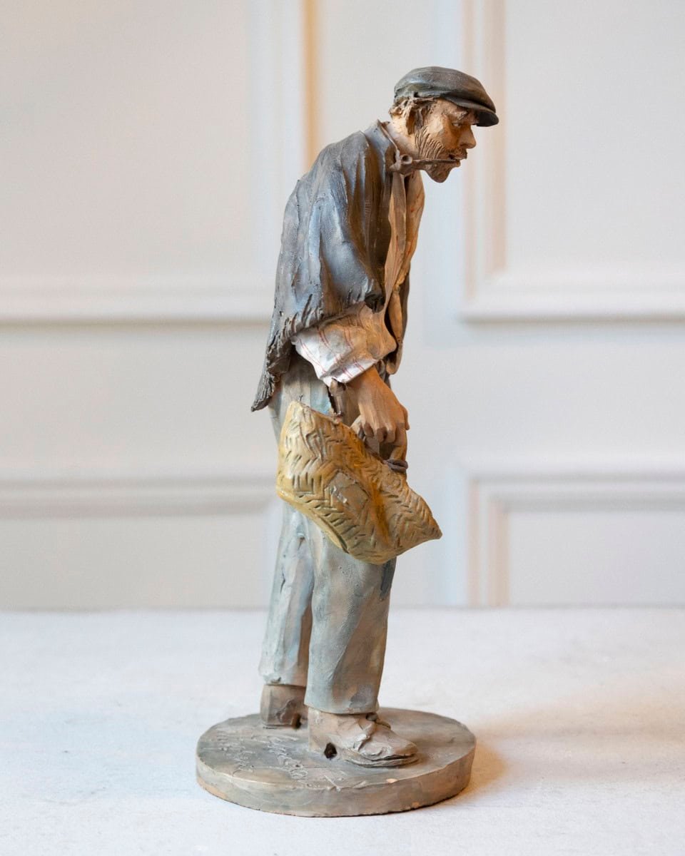 1968 Caltagirone Polychrome Terracotta Sculpture by Gaetano Romano - JAA