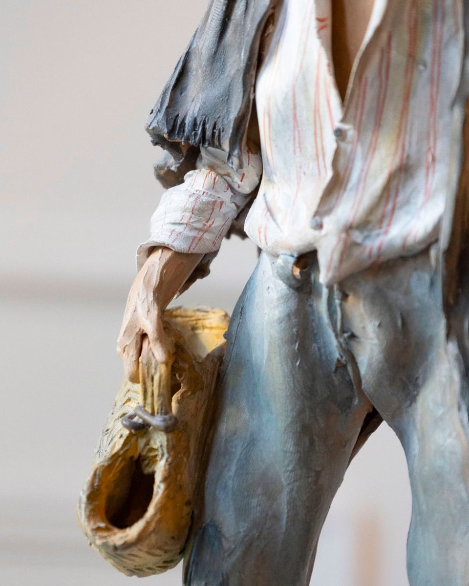 1968 Caltagirone Polychrome Terracotta Sculpture by Gaetano Romano - JAA