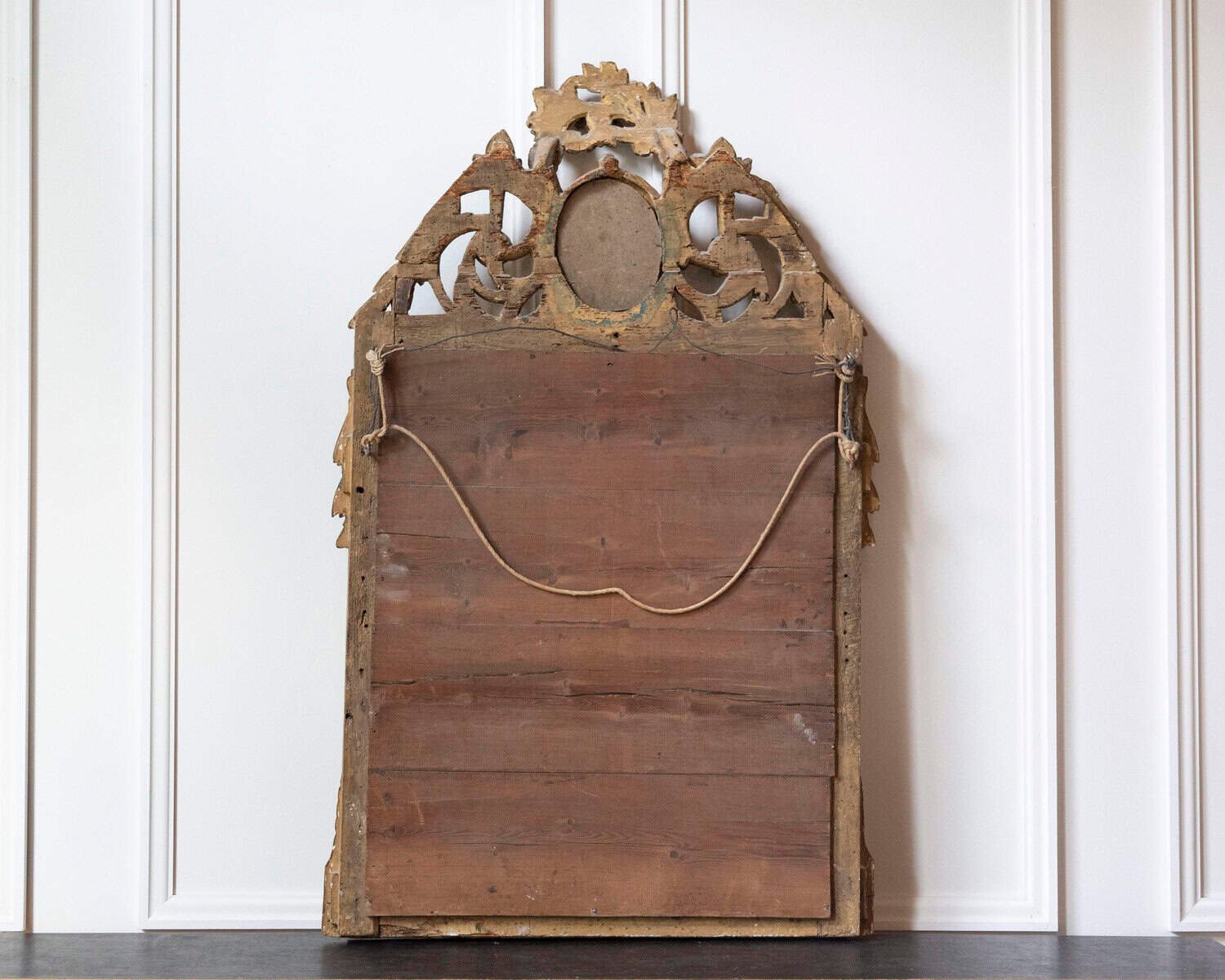 18th Century French Louis XVI Giltwood Mirror with Cherub Medallion - JAA