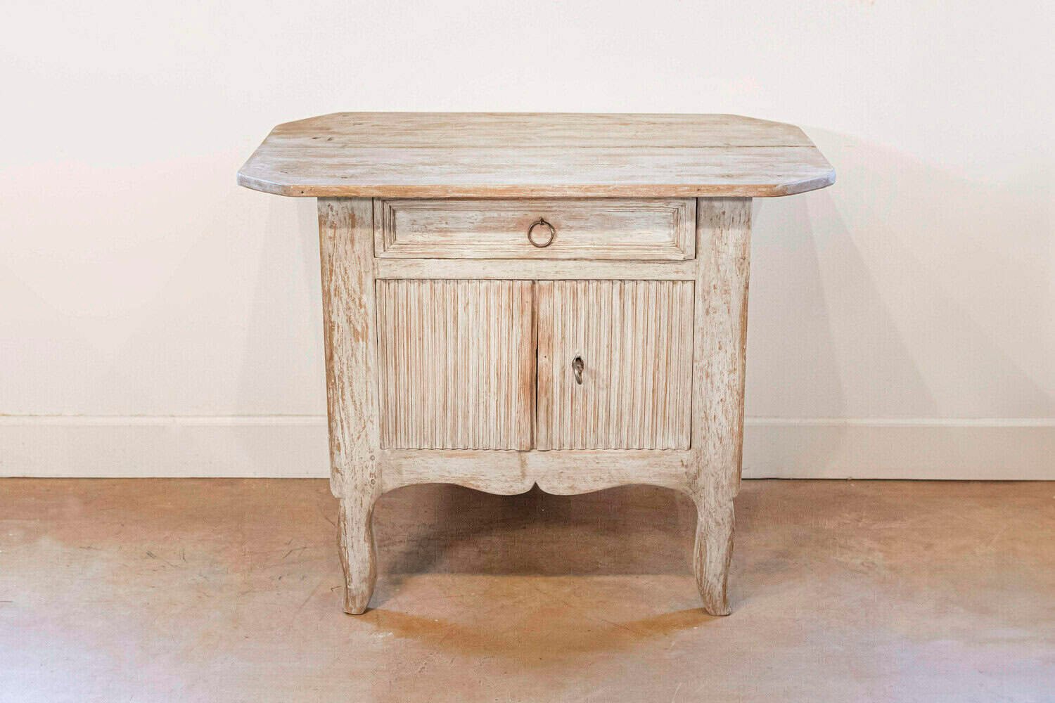 ON HOLD - Small Swedish Transitional 1790s Painted Sideboard with Drawer and Double Doors - JAA