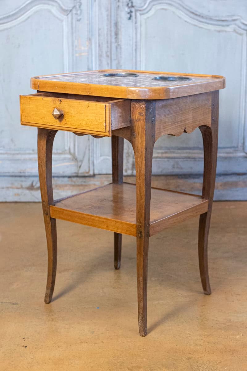 French Louis XV Style Cherry Rafraîchissoir with Red Marble Top, circa 1850 - JAA