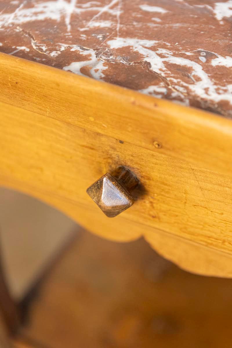 French Louis XV Style Cherry Rafraîchissoir with Red Marble Top, circa 1850 - JAA