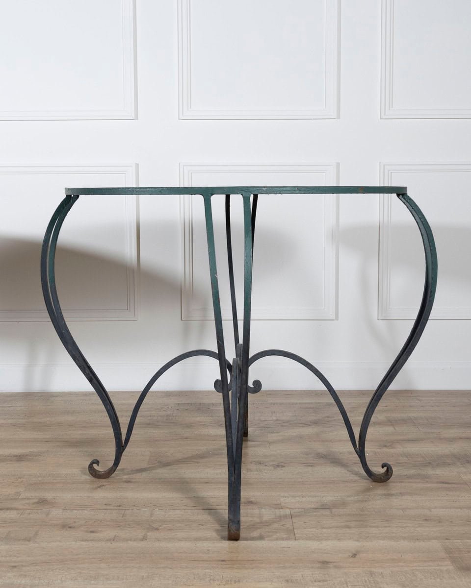 Pair of Late 19th / Early 20th-Century Lacquered Iron Round Tables - JAA