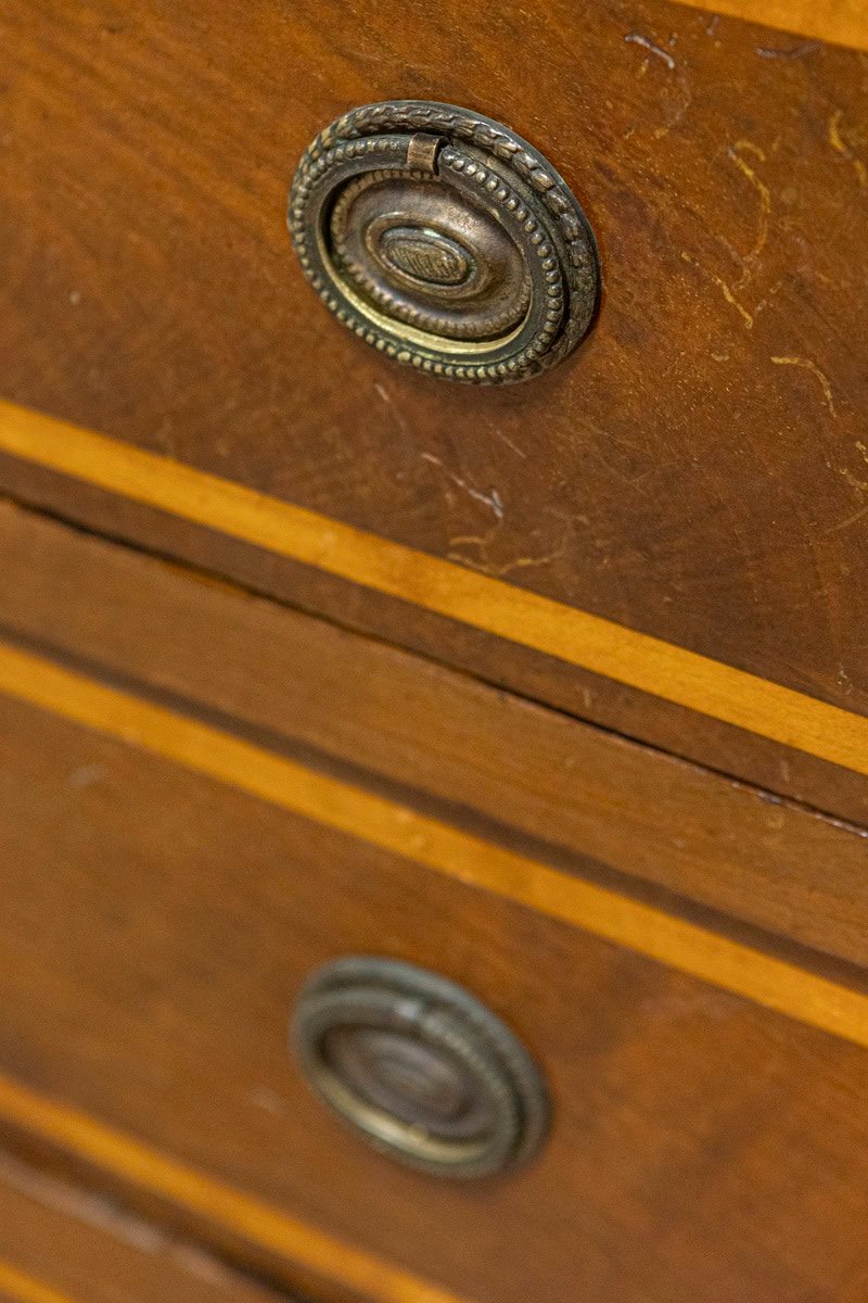 Italian 18th Century Walnut Slant-Front Secretaire with Ash Inlay and Marquetry - JAA