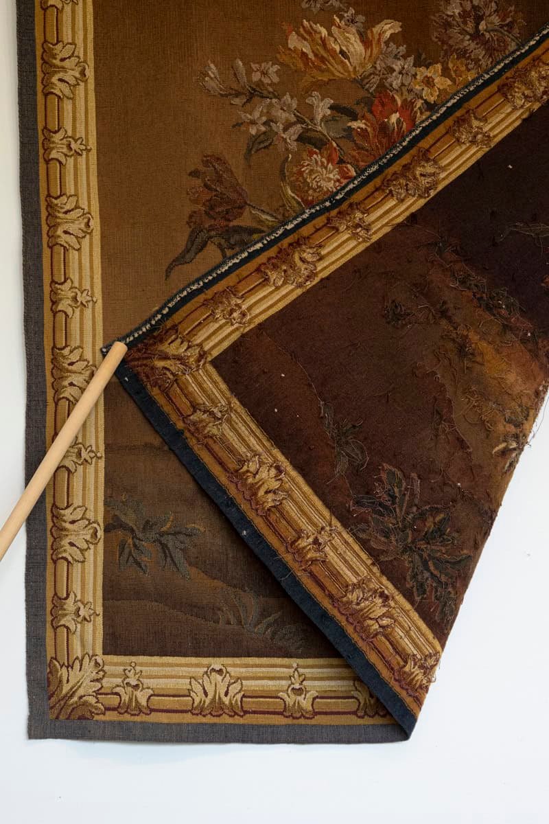 French 19th Century Aubusson Tapestry Depicting a Lively Bouquet of Flowers - JAA