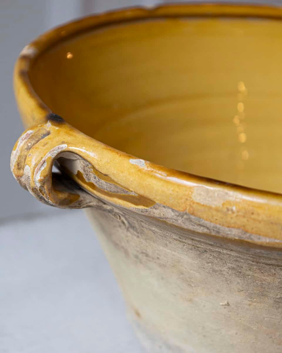 ON HOLD - 19th Century French Tian Bowl with Yellow Glaze - JAA