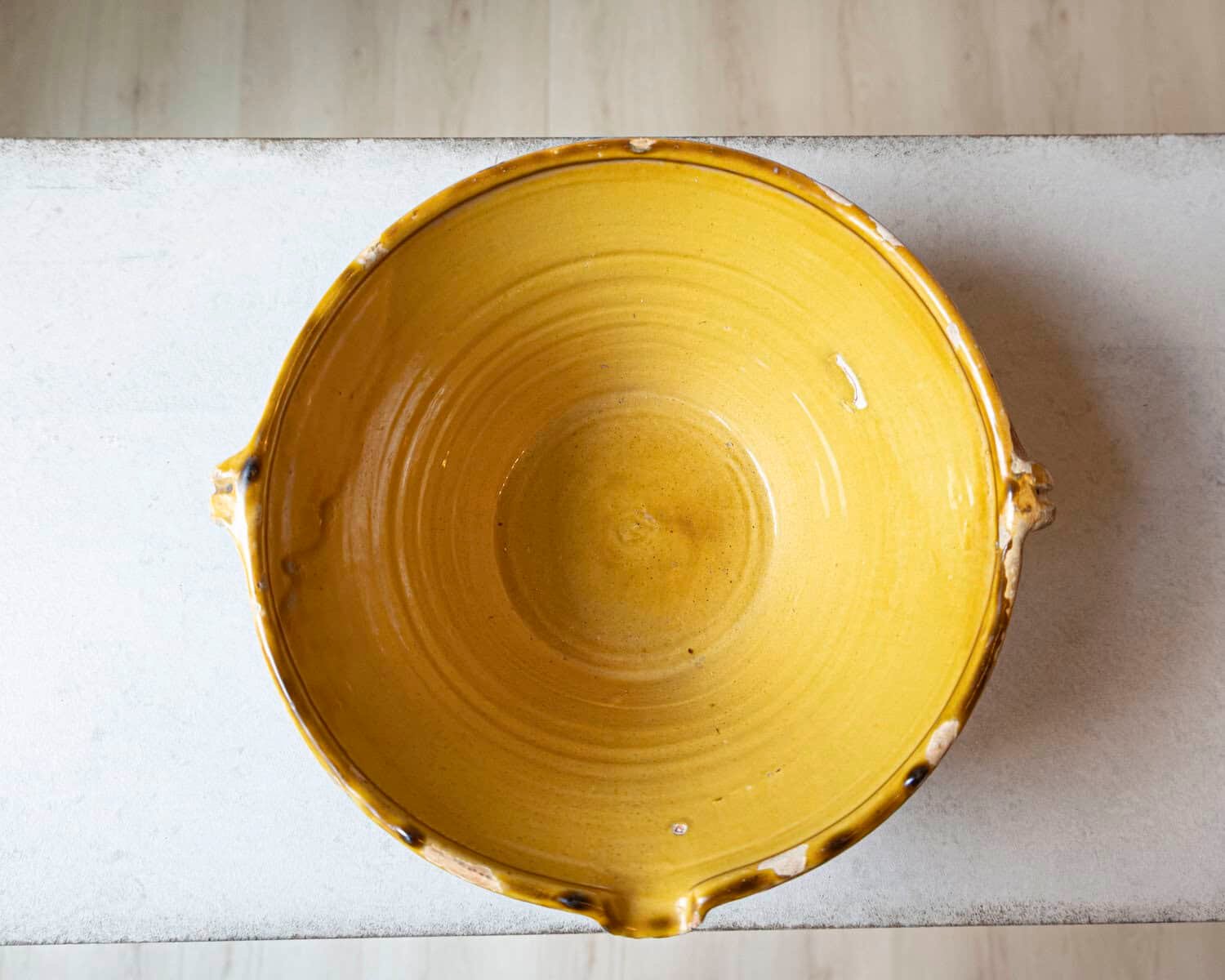 ON HOLD - 19th Century French Tian Bowl with Yellow Glaze - JAA