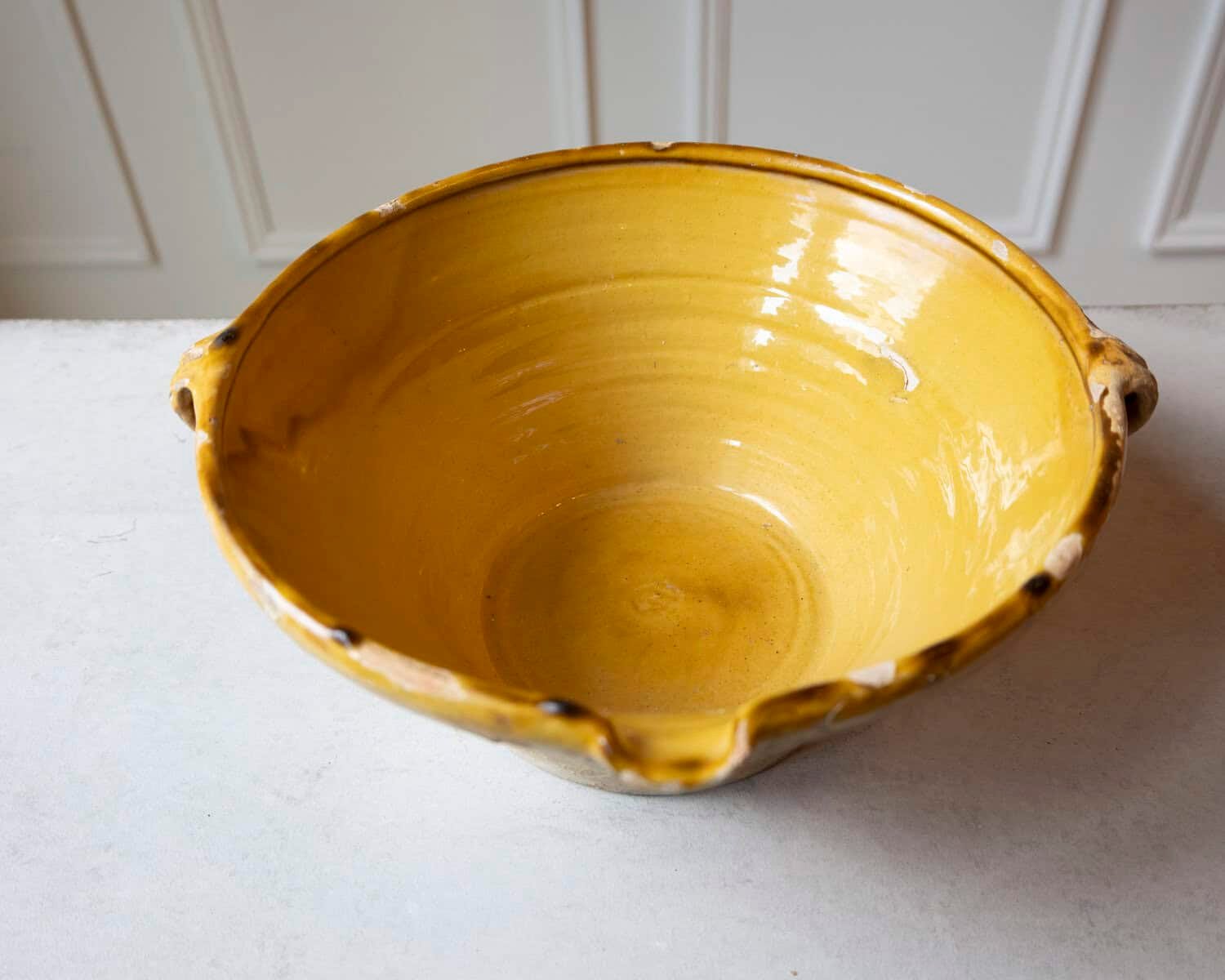 ON HOLD - 19th Century French Tian Bowl with Yellow Glaze - JAA