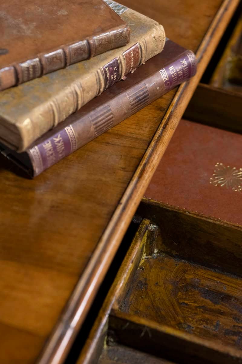 Italian 19th Century Walnut Pedestal Table with Quadripod Base and Single Drawer - JAA