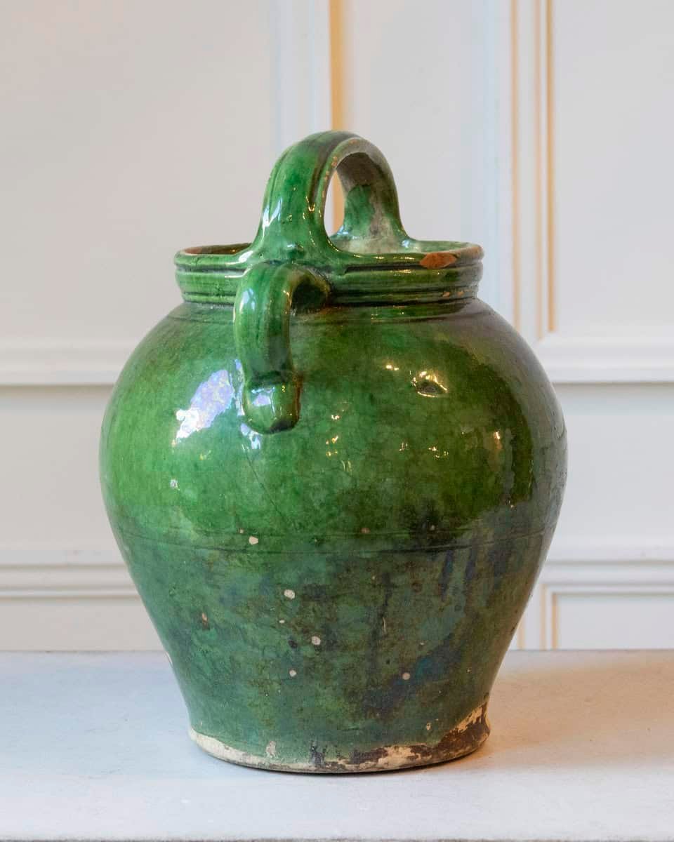 Green Glazed Terracotta Jug - JAA