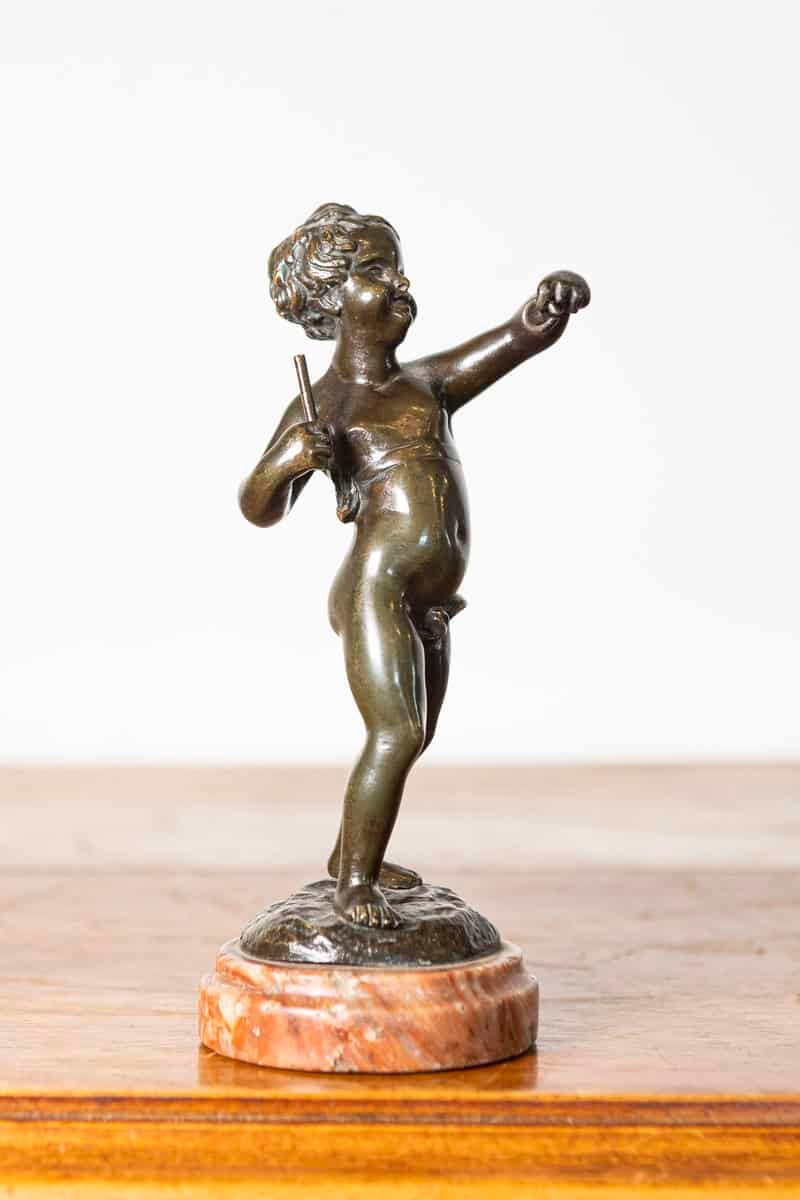 19th-Century French Bronze Sculpture of a Cherub by Clodion - JAA