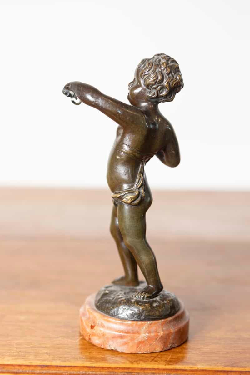 19th-Century French Bronze Sculpture of a Cherub by Clodion - JAA