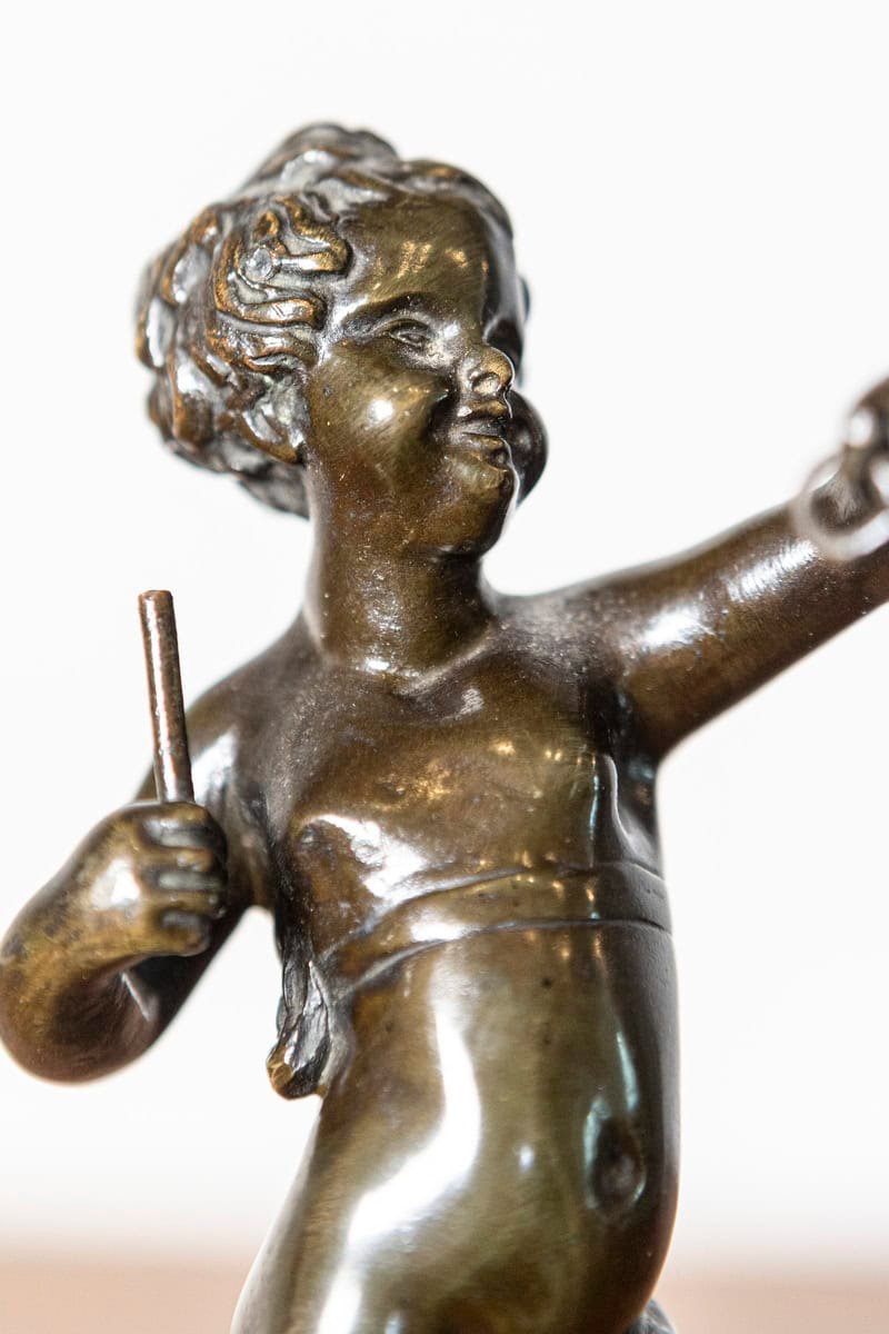 19th-Century French Bronze Sculpture of a Cherub by Clodion - JAA