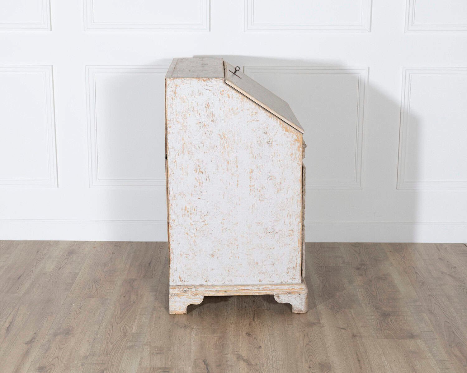 18th Century Swedish Slant Front Desk, Circa 1780, in Soft Grey Paint - JAA
