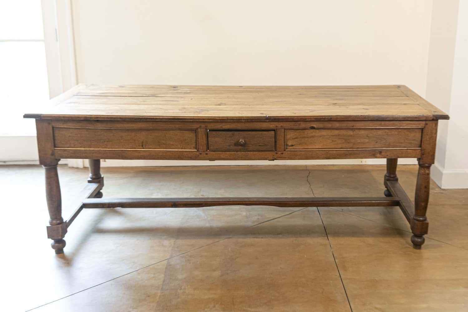 Late 18th Century French Walnut and Acacia Wood Sofa Table with Turned Legs - JAA