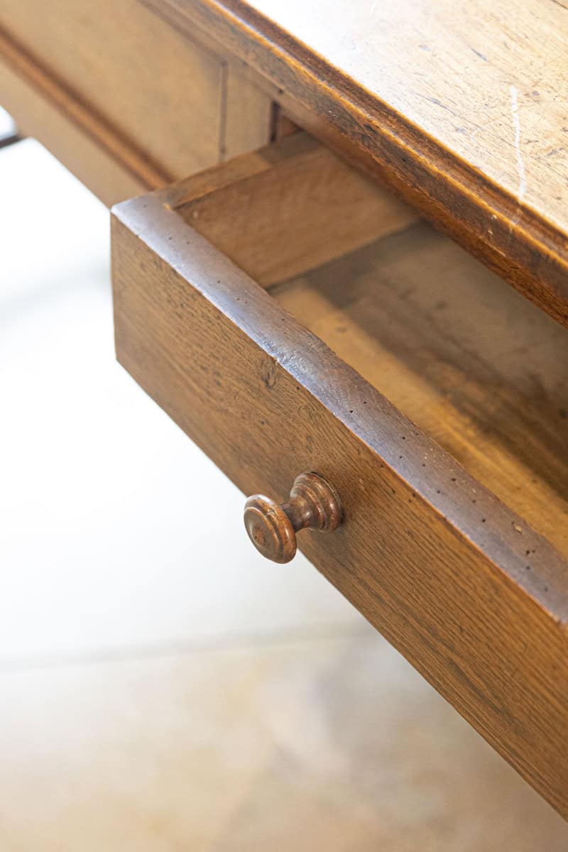 Late 18th Century French Walnut and Acacia Wood Sofa Table with Turned Legs - JAA