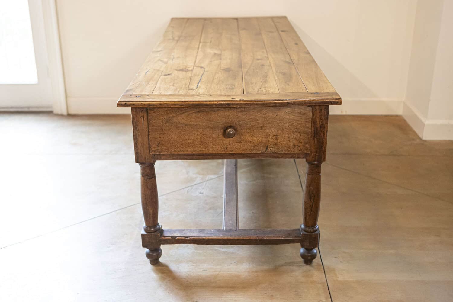 Late 18th Century French Walnut and Acacia Wood Sofa Table with Turned Legs - JAA