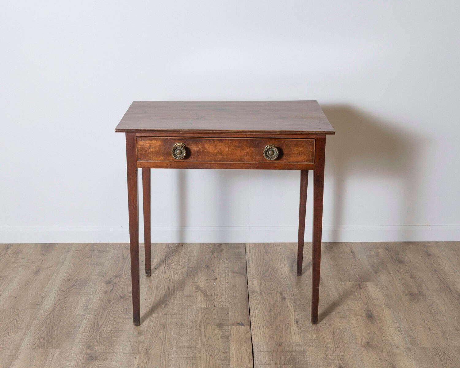 English Georgian Period 18th Century Fruitwood Side Table with Single Drawer - JAA