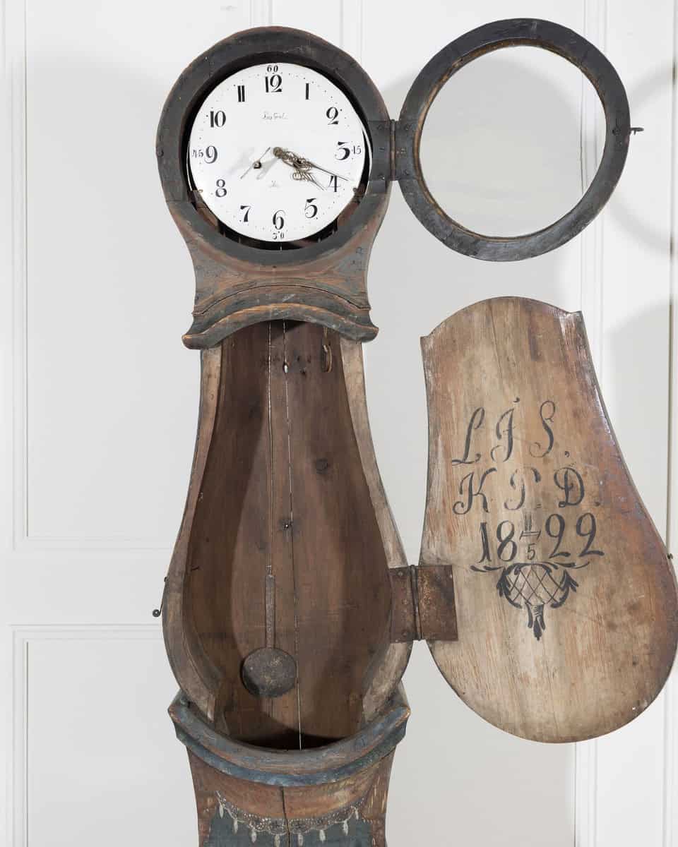 1822 Swedish Folk Art Tall Case Clock with Original Paint - JAA