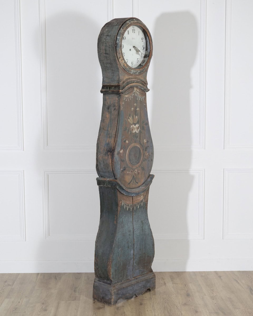 1822 Swedish Folk Art Tall Case Clock with Original Paint - JAA