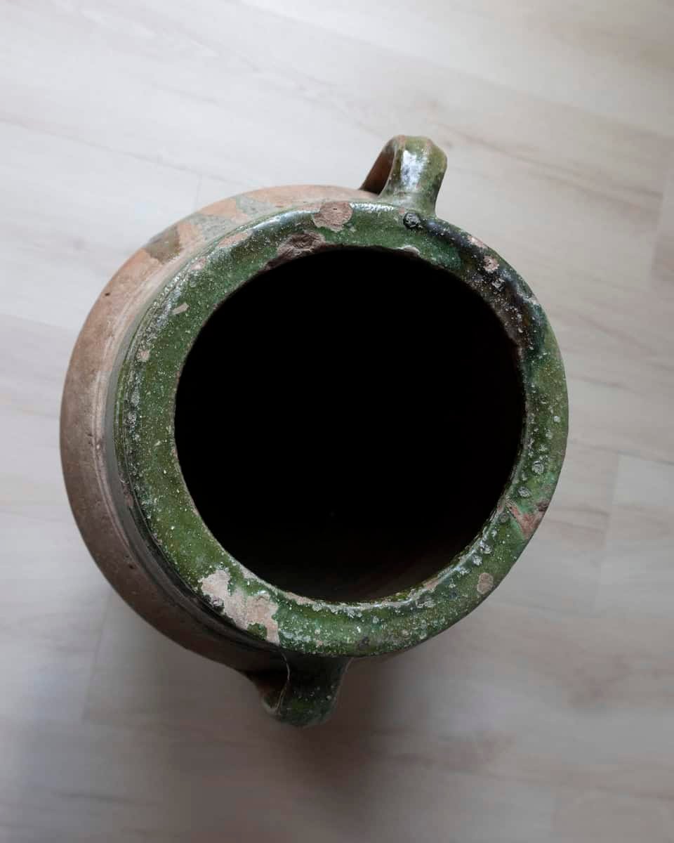 Mediterranean Terracotta Jar with Green Glazed Rim, 19th Century - JAA