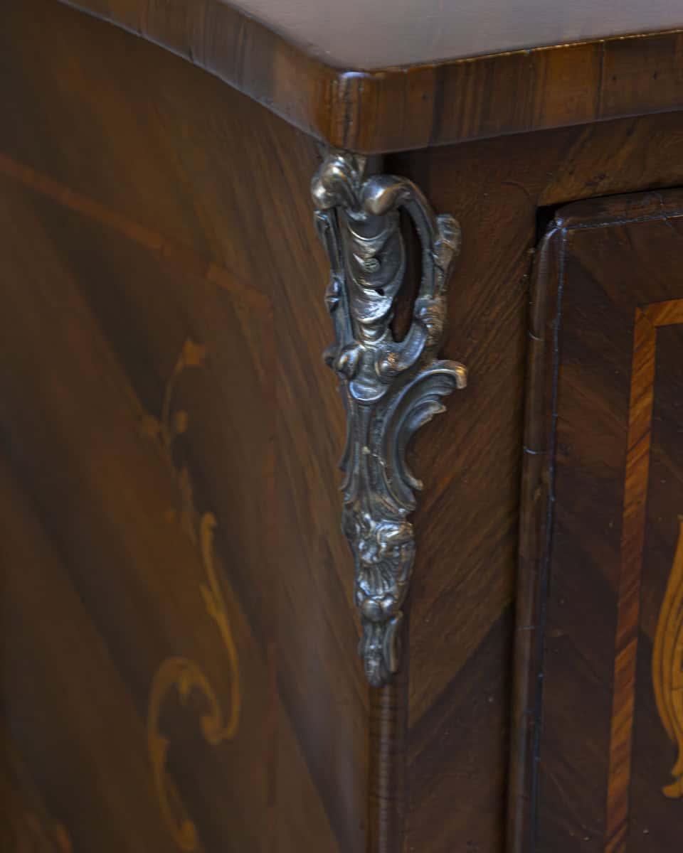 ON HOLD - Pair of 18th-Century Lombard Marquetry Commodes in Walnut and Bois de Rose - JAA