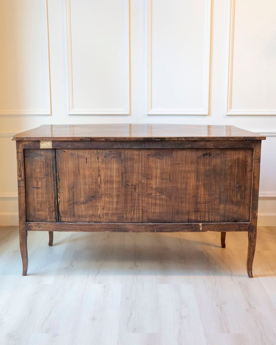 ON HOLD - Pair of 18th-Century Lombard Marquetry Commodes in Walnut and Bois de Rose - JAA