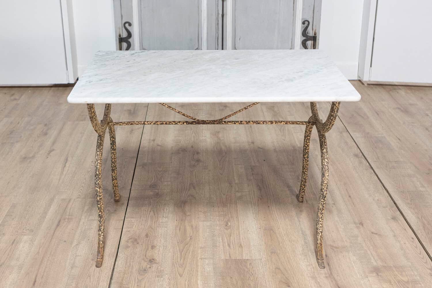 19th Century French Marble Top Bistro Table - JAA
